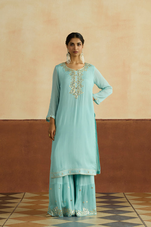 Meera Embroidered Kurta Set (Unstitched)