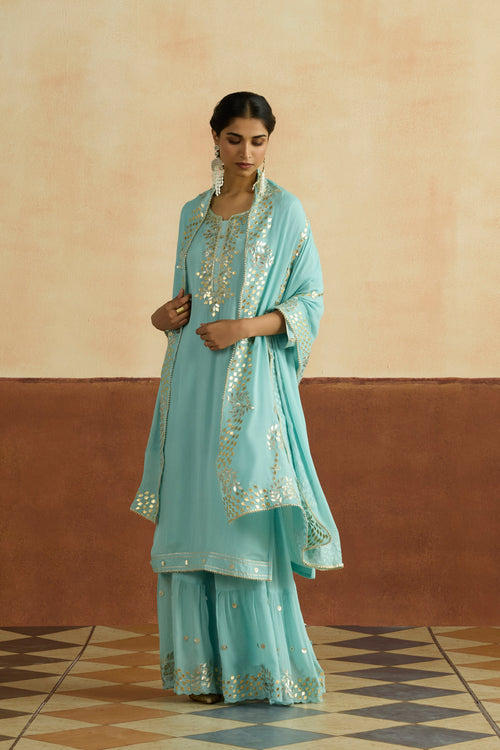 Meera Embroidered Kurta Set (Unstitched)
