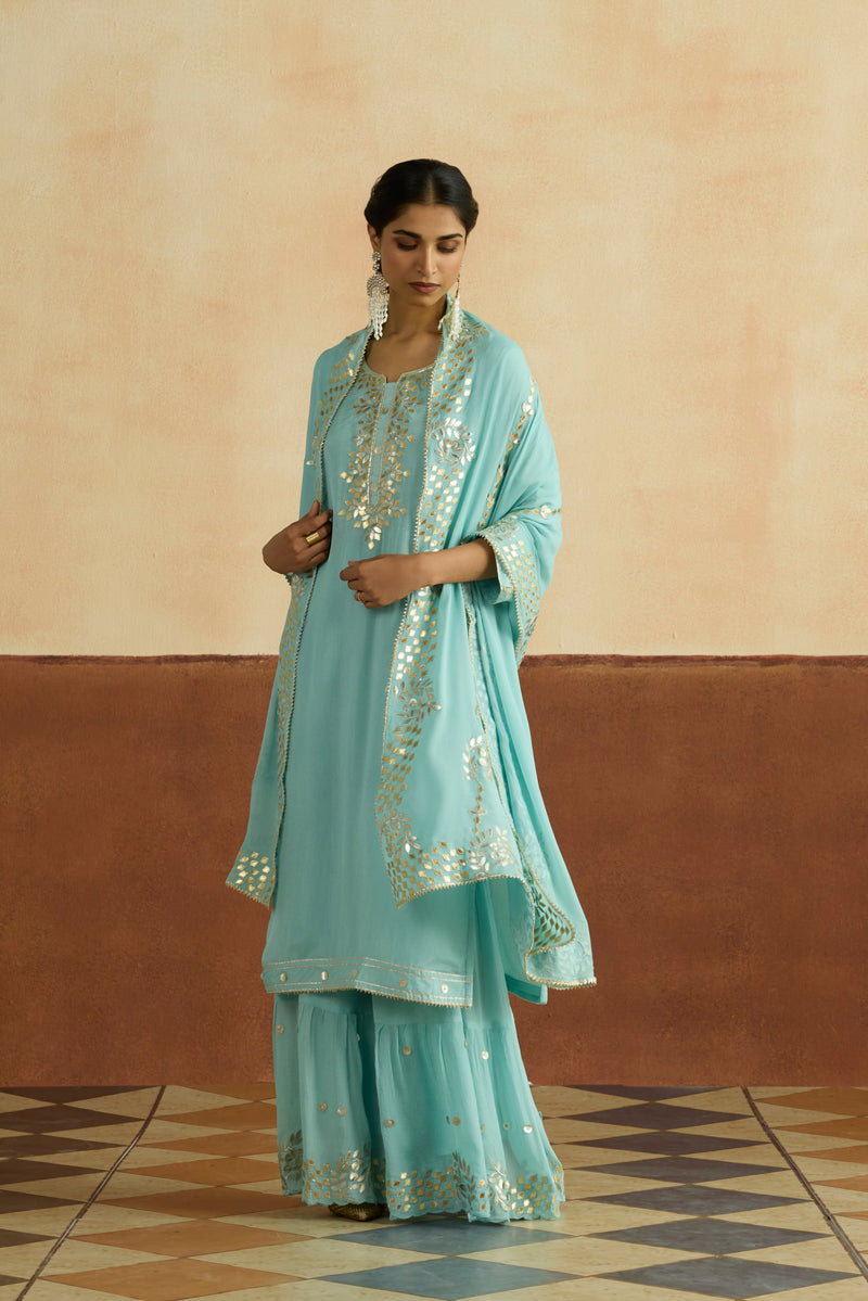 Meera Embroidered Kurta Set (Unstitched)