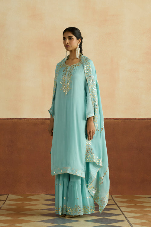 Meera Embroidered Kurta Set (Unstitched)