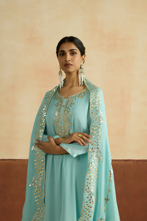 Meera Embroidered Kurta Set (Unstitched)