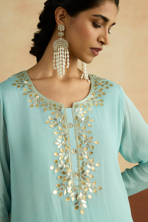 Meera Embroidered Kurta Set (Unstitched)