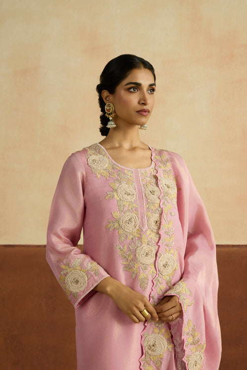 Manavi Embroidered Kurta Set (Unstitched)
