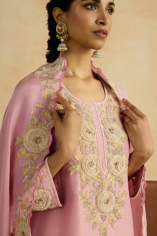 Manavi Embroidered Kurta Set (Unstitched)