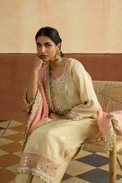 Omisha Embroidered Kurta Set (Unstitched)