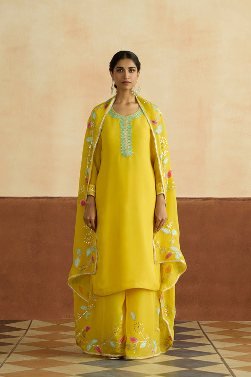 Purnima Embroidered Kurta Set (Unstitched)