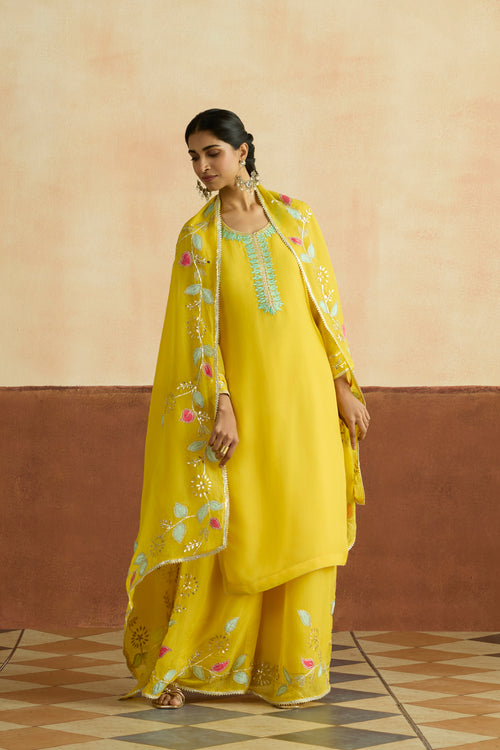 Purnima Embroidered Kurta Set (Unstitched)