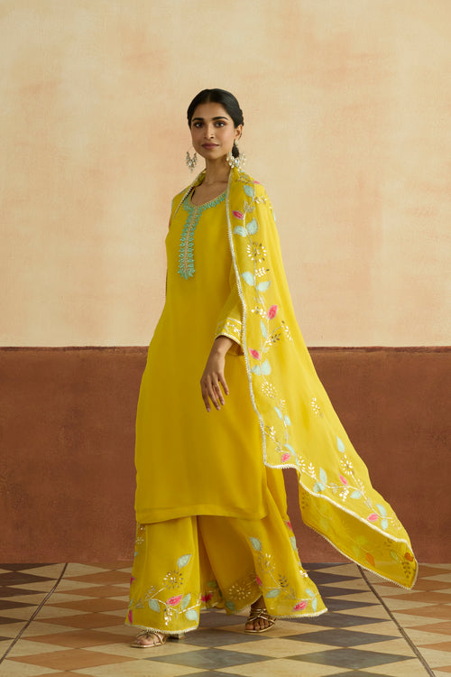 Purnima Embroidered Kurta Set (Unstitched)