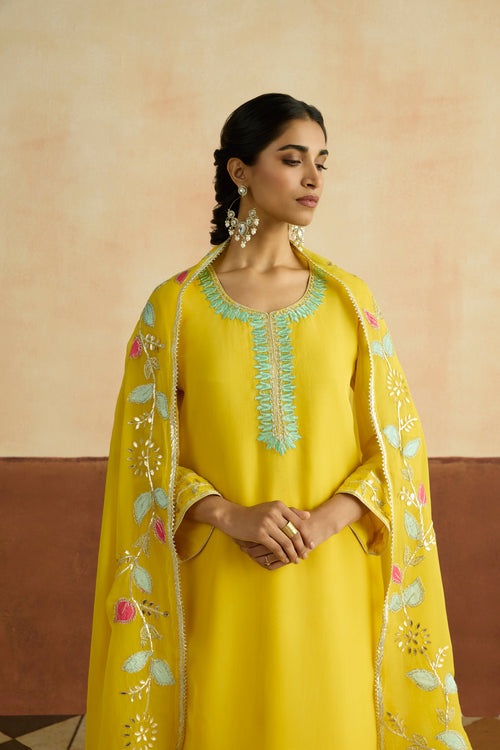 Purnima Embroidered Kurta Set (Unstitched)