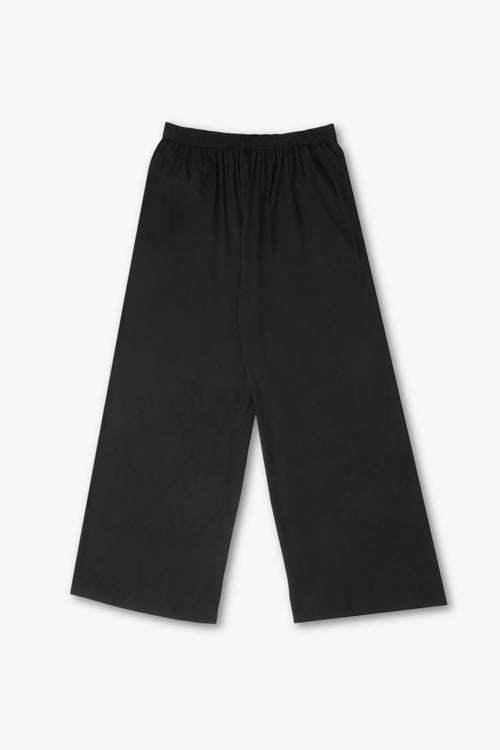 Wide Rayon Cotton Palazzo - Black