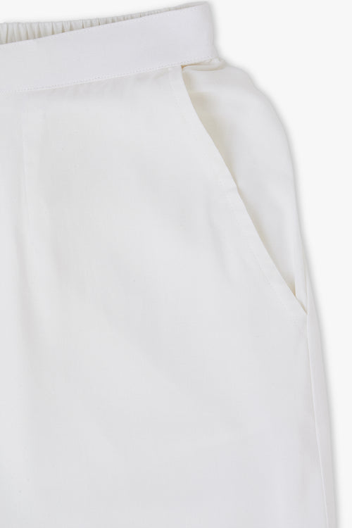 Wide Rayon Cotton Palazzo - White