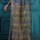 Pickled Bluewood Handblock Printed Chanderi Saree - House of Ayuda