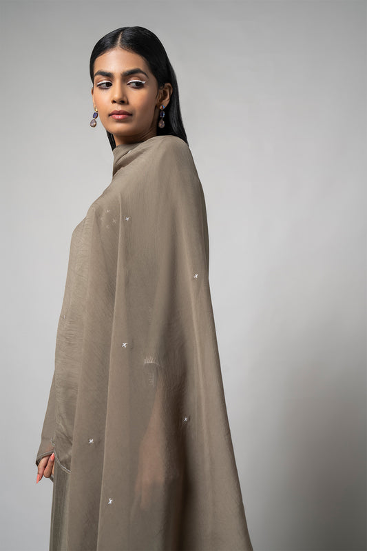 Congo Brown Silk Kurta Set - House of Ayuda