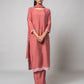 Dusty Rose Silk Kurta Set - House of Ayuda