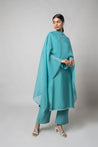 Blue Koi Silk Kurta Set - House of Ayuda