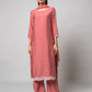 Dusty Rose Silk Kurta Set - House of Ayuda