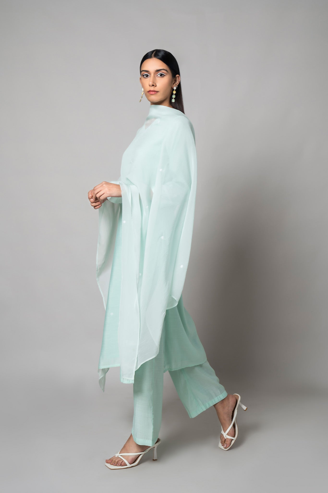 Summer Green Silk Kurta Set - House of Ayuda