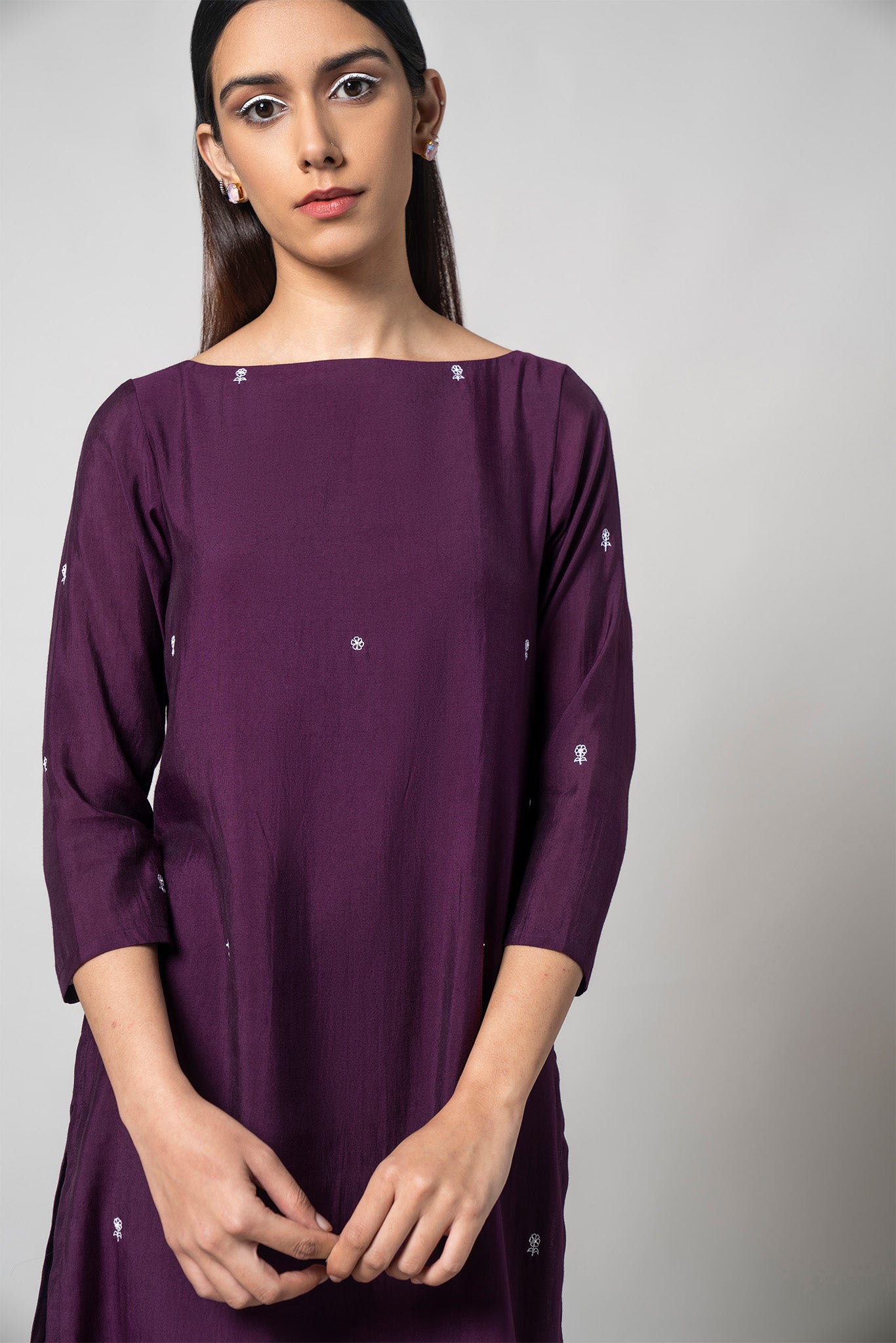 PLUM LONG KURTA SET main image 0