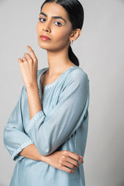 Mountain Mist Silk Kurta Set - House of Ayuda