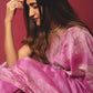 Tulip Pink Handblock Printed Chanderi Saree - House of Ayuda
