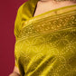 Muddy Yellow Handblock Printed Chanderi Saree - House of Ayuda