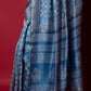 Silk Blue Handblock Printed Chanderi Saree - House of Ayuda