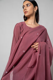 Turkish Rose Silk Kurta Set - House of Ayuda