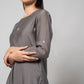 Davy Grey Silk Kurta Set - House of Ayuda