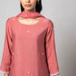 Dusty Rose Silk Kurta Set - House of Ayuda